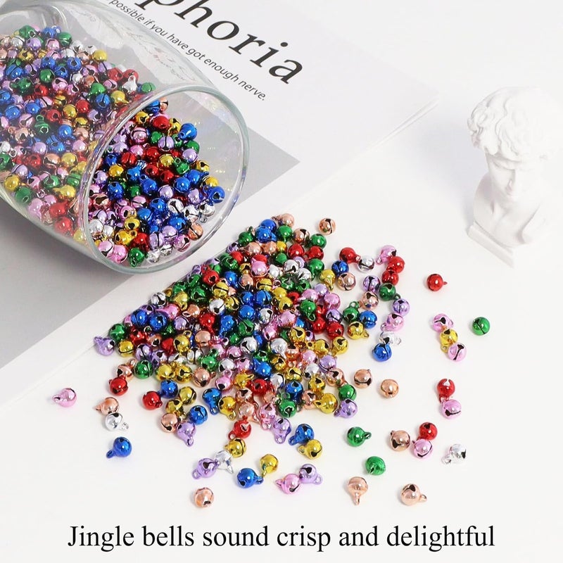 LIGHOON 1/4 Inch Jingle Bells Small Bell Mini Bells, Tiny Crafts Bells, DIY for Christmas Home Making Ornaments Wreath Pet Decorations Bracelet Anklets Necklace Knitting Jewelry Making 120 Pcs, Colorful - Image 4